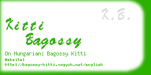 kitti bagossy business card